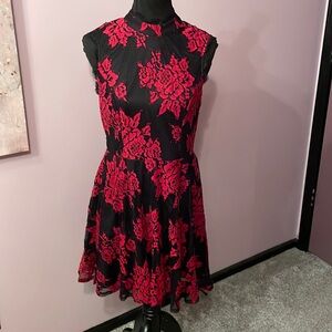 ❗️SOLD❗️City Studio Black & Red Lace Dress Size 13